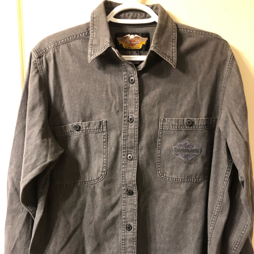 Harley Davidson Women’s L Denim Shirt GUC